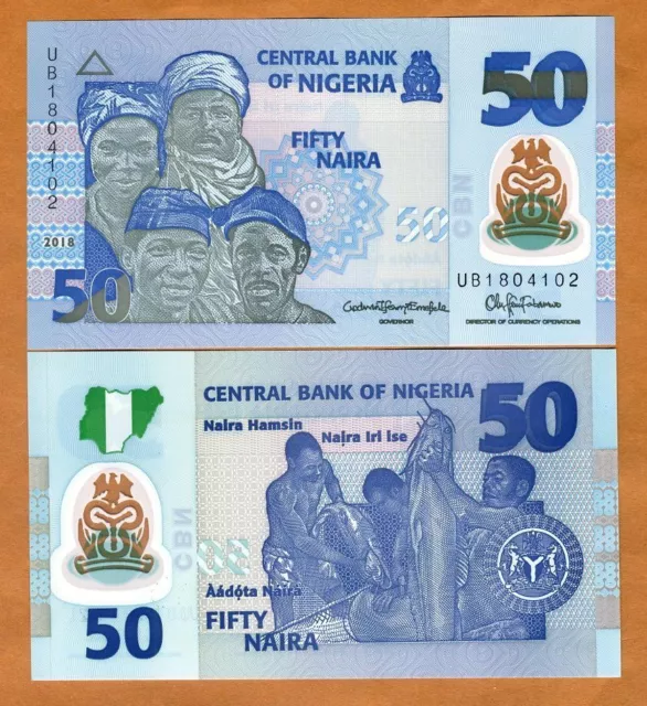 Nigeria, 50 naira, 2018, P-40h,  POLYMER, UNC