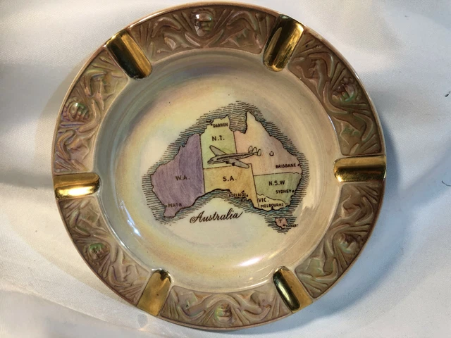 VINTAGE MAP OF Australia Ash Tray - 16cm Diameter - Great map £31.81 ...