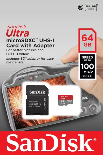 SanDisk Micro SD Card 64GB Memory Card Class 10 Ideal For Mobile Phone & Tablets