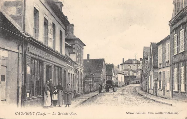Cpa 60 Cauvigny La Grande Rue