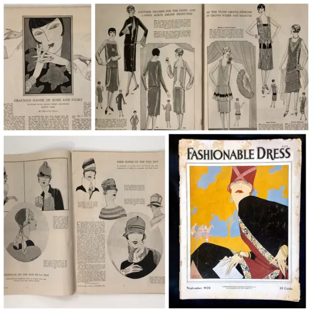 Vintage 1926 Fashionable Dress Magazine Art Deco Flapper Sewing Pattern Catalog