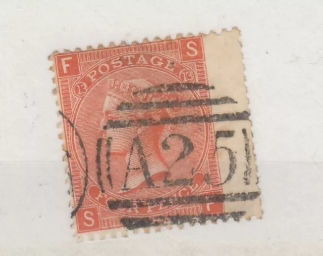 GB QV 4d Vermillion A25 Used In Malta SGZ49 VFU BP9149