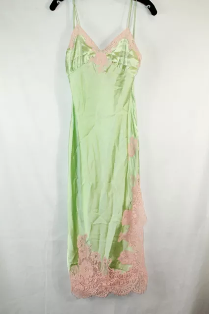 Alice + Olivia Womens Pistachio/ Pink Lace Trim Slip Dress #8 $595