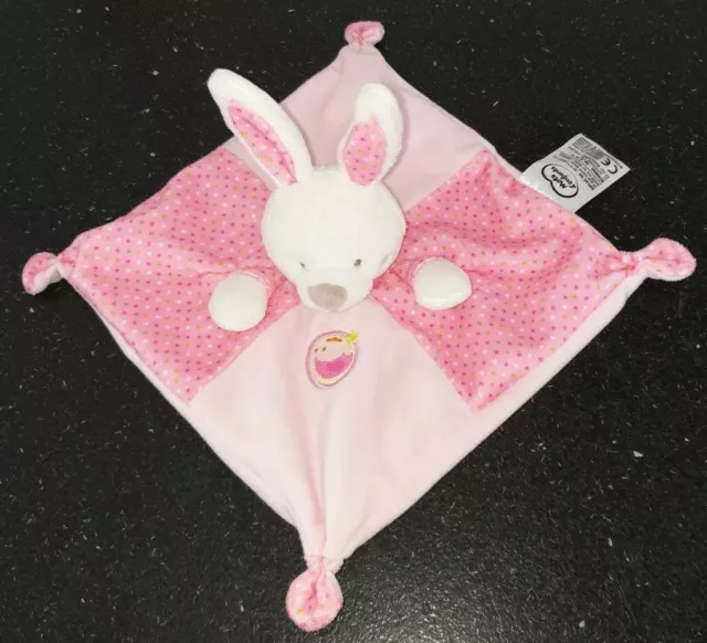 Com NEUF Doudou Lapin Mots D'enfants Rose Plat Poule Poussin Oiseau rond étoile