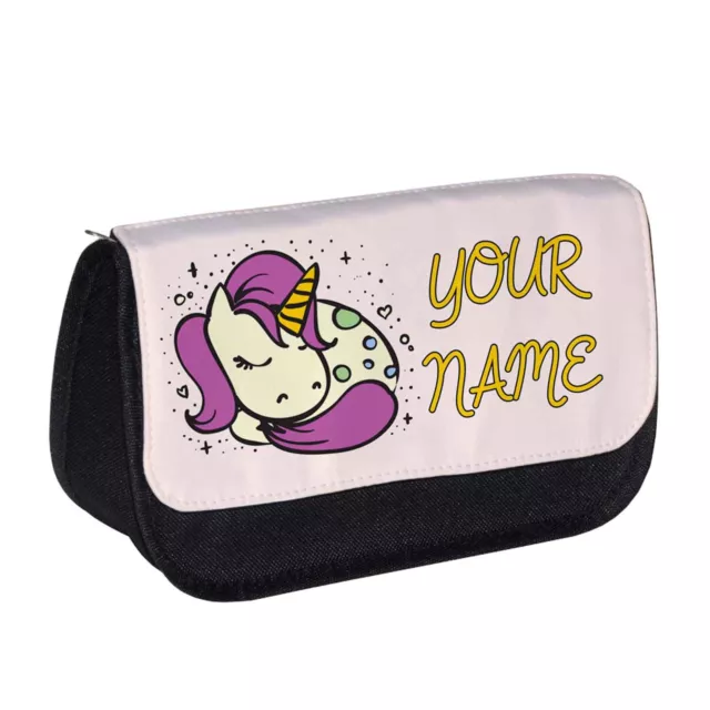 Étui crayon licorne de sommeil personnalisé/sac de maquillage - emoji - filles