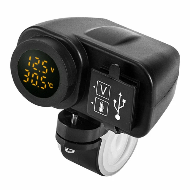 Caricabatterie auto 3 in 1 4,2 a doppio voltmetro USB LED antiurto resistente alle intemperie