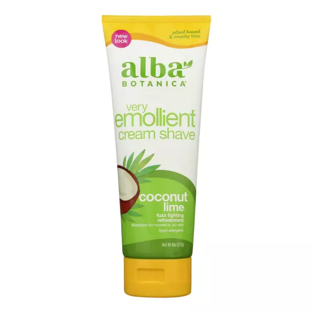 Alba Botanica Moisturizing Cream Shave For Men And Women Coconut Lime 8 Fl Oz