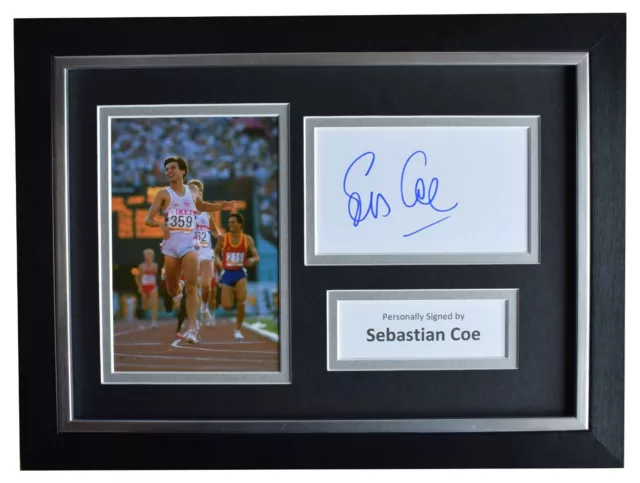 Sebastian Coe Signed A4 Framed Autograph Photo Display Olympic Athletics COA