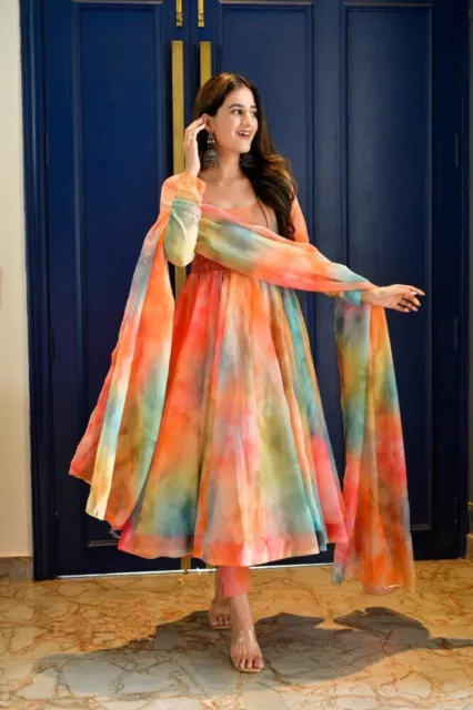 Vestito da Festa Anarkali Abito Bollywood Pakistano Indiano Sposa Shalwar Kameez
