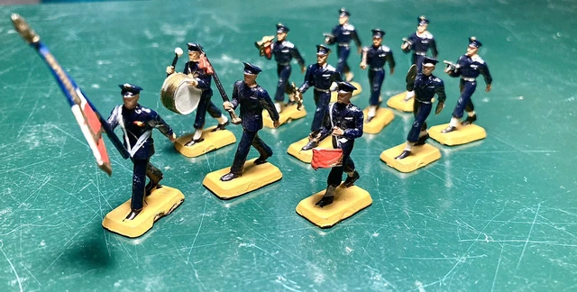 Starlux Ancien - Magnifique Lot de 11 Soldats Aviateurs au Défilé - 3 cm