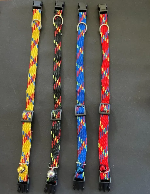 CAT COLLAR NYLON WITH BELL AND STRIPES (10 mm x 30 cm) FREE POST