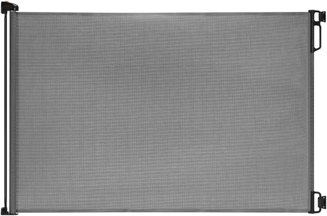 Puerta retráctil para bebé, 33" de alto, se extiende hasta 55"" de ancho, gris/seguridad infantil Ba