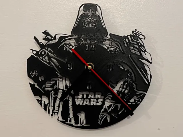 Large Star Wars Darth Vader Empire Strikes Back Clock Silent Sweeping 2nd Hand