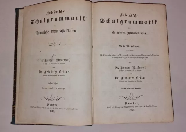 Seltenes antiquarisches Buch von 1872 - Lateinische Schulgrammatik