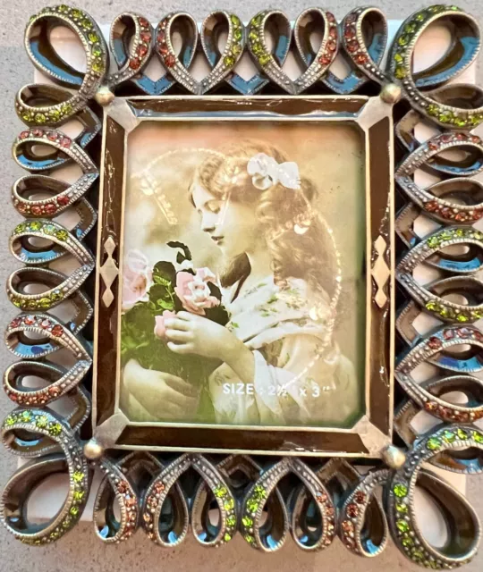 TIZO Italy 2.5"x 3" Swarovski Crystal Rhinestones picture frame Brand New in Box