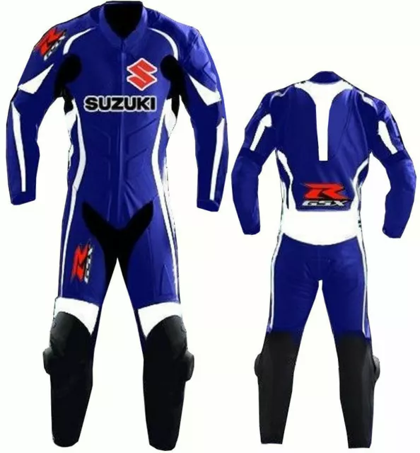 Suzuki GSXR Motorcycle Leather Racing Suit Motorbike Riding Suit All Sizes