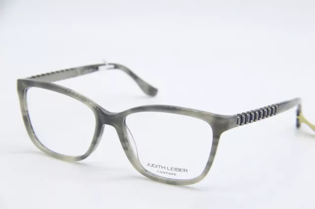 New Judith Leiber Forte Slate Grey Havana Authentic Frames Eyeglasses 53-16