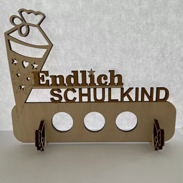 Deko Geldgeschenk zur  Einschulung / Schulanfang aus Holz