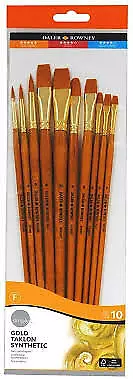 Daler Rowney Set 10 Pennelli Sintetico Per Dipingere Manico Lungu