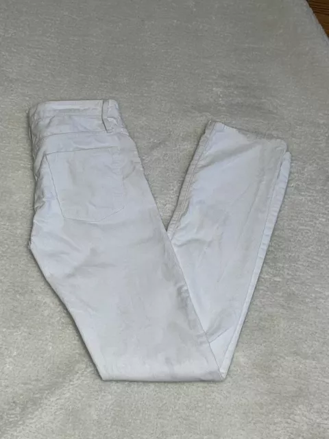 Helmut Lang White Cotton Blend Slim Skinny Fit Corduroy Pants Size 28