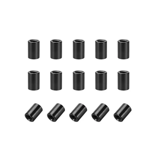 15uds M3x8mm Redondo Aluminio Separador Columna Espaciador Hembra Negro para DIY