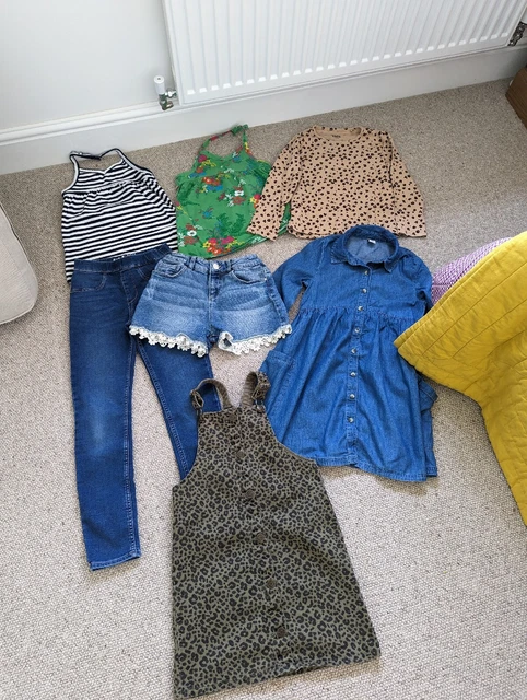 Pacchetto estivo per ragazze età 7-8-9 anni pantaloncini t-shirt abiti jeans