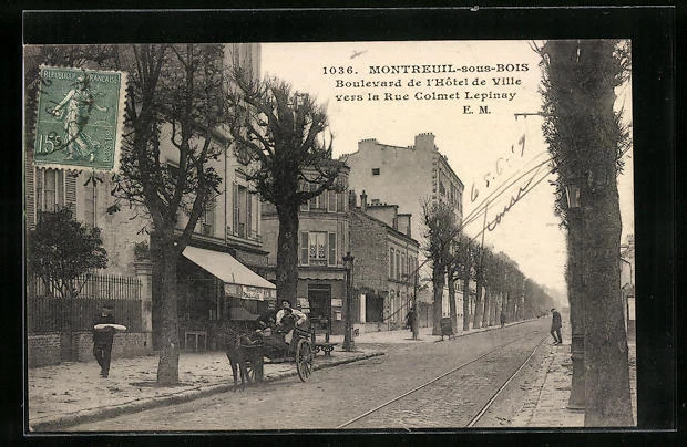 CPA Montreuil-sous-Bois, Boulevard de l´Hôtel de Ville vers la Rue Colmet Lepin
