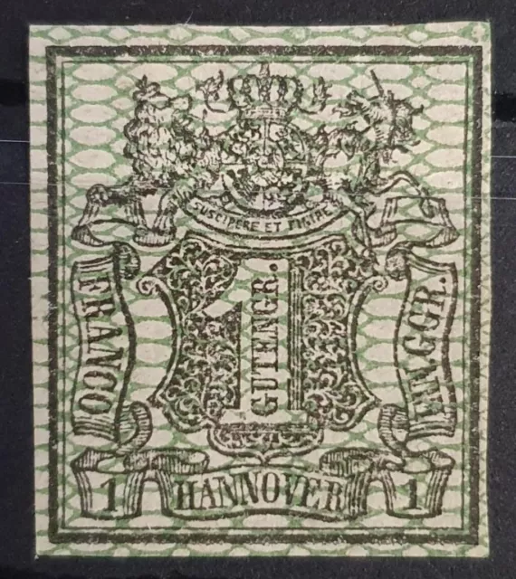 HANNOVER GERMANY 1856 Mint Hinged 1 Ggr Michel #9 CV €100 SIGNED BORGER BPP