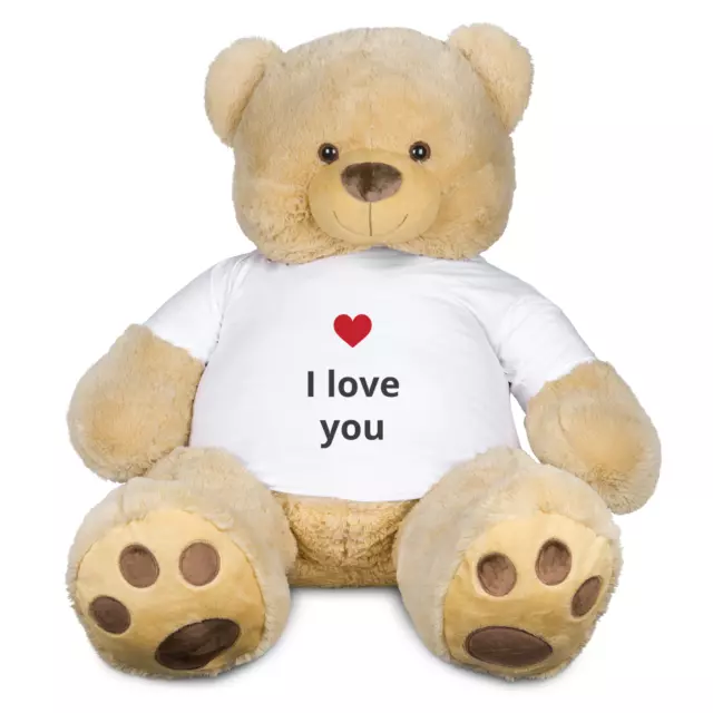 Personalised XXL Teddy Bear - Big Plush Bear with Personalised T-shirt - 135cm