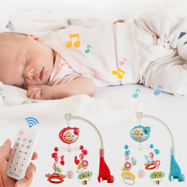 Baby Musical Crib Mobile with Projector and Night Light Hanging Rotating CobwT