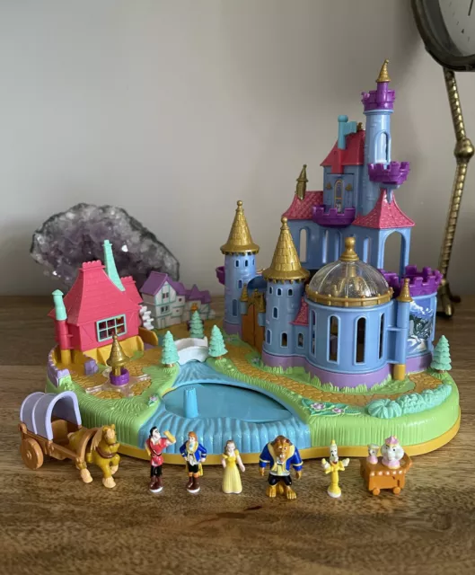 Vintage Bluebird Disney 1997 Polly pocket Beauty & The Beast Magical Castle 100%