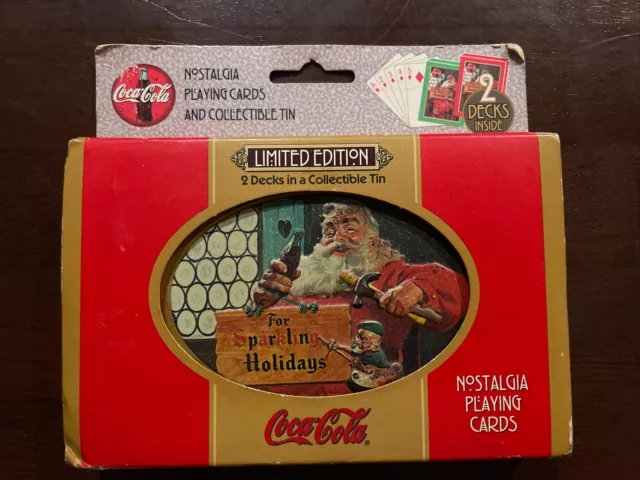 Coca-Cola Limited Edition Play Cards Collectible Tin Factory Sealed Decks NOS