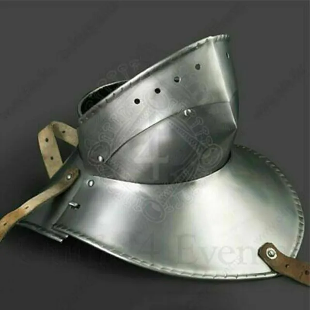 Medieval Knight Gorget Larp Sca Steel 18Ga Armor Articulated With Bevor GRT53