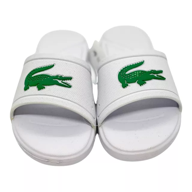 Lacoste Kids L.30 Synthetic Slides - White/Green - Multiple Sizes - 7-37CUC0011