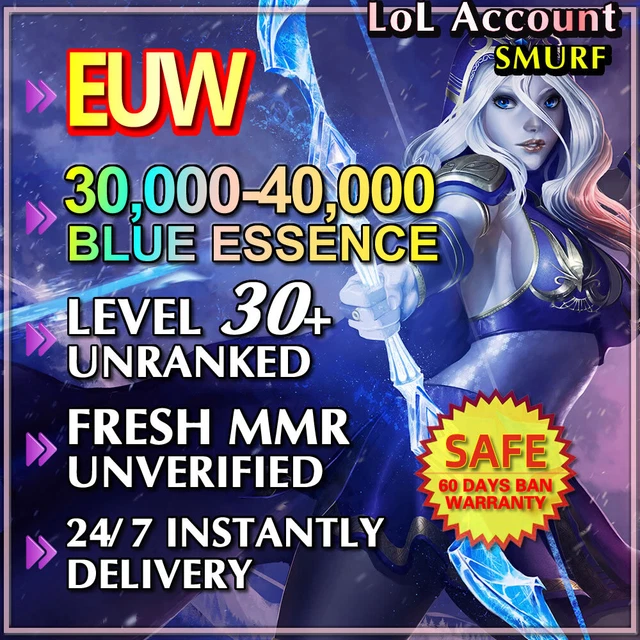 EUW | League of Legends Account | 30K BE | Level 30 Smurf | Unranked | LoL