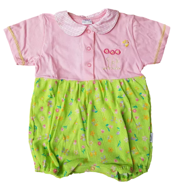 Pagliaccetto Tutina Neonata Bambina Manica Corta in Cotone 100% ELLEPI 7142