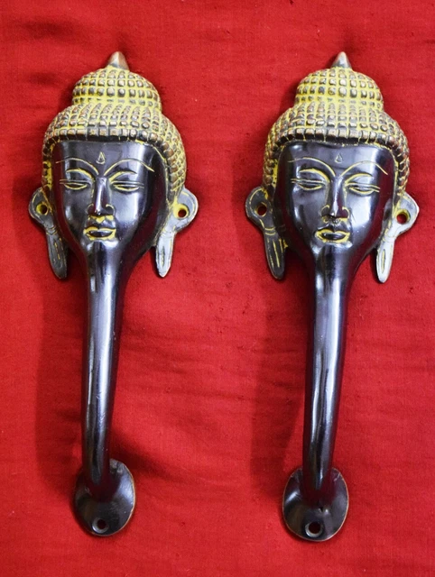 Awesome Welcome Entrance Door Pull Brass Buddha Face door Handle Knob RD10