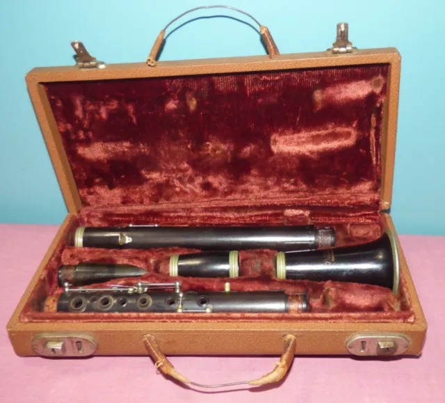 Antique 1920's The Pedler Co Elkhart Ind Clarinet w/Case Parts or Restoration