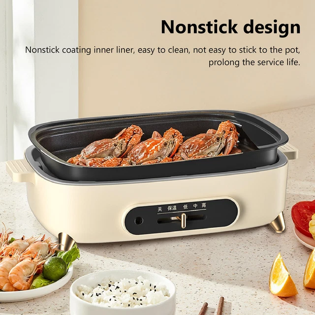 Electric Skillet, Removable Electric Baking Pan, Non-Stick Electric Grill Pan, For BBQ, Bakery, Steak, Egg Pancake, 1500W