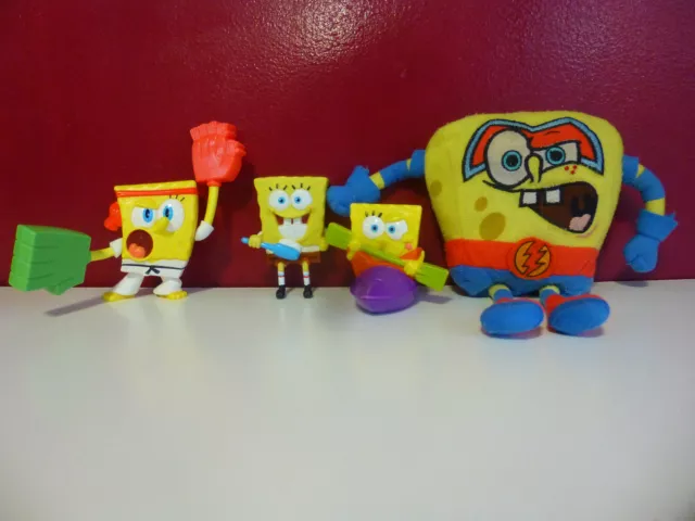 Lot of 4 Spongebob Squarepants Figures McDonalds, Burger King, Other