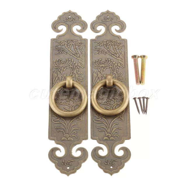 1 Pair Shabby Closet Door Cupboard Handle Pull Drawer Dresser Knob Ring DIY Chic