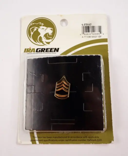 IRA Green Gold Color Military Sergeant Tie Tac NEW