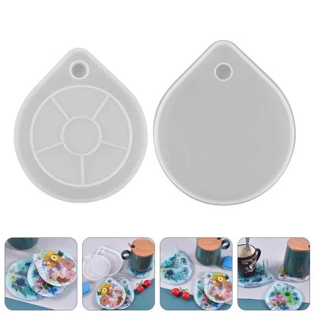 2 Pcs Untersetzerform Kieselgel Geode Kristall-Epoxid Aus Harz