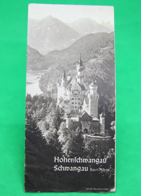 Werbe-Prospekt Hohenschwangau Schloss Neuschwanstein Schwangau 1938 Werbung