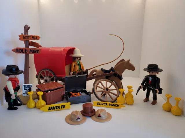 Playmobil Western Cowboys Figuren und Planwagen