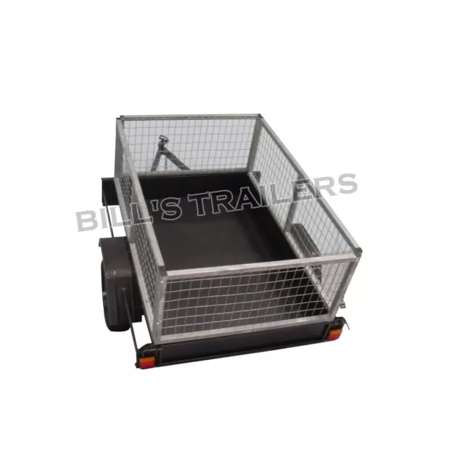 6×4 Light Duty Box Trailer With 2ft Galvanized Cage, 6'' Jockey Wheel