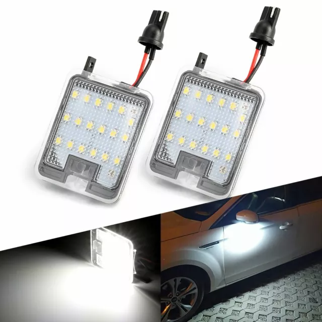 2x LED Side Mirror Puddle Light For Ford Mondeo MK4 Focus Kuga Dopo Escape C-Max