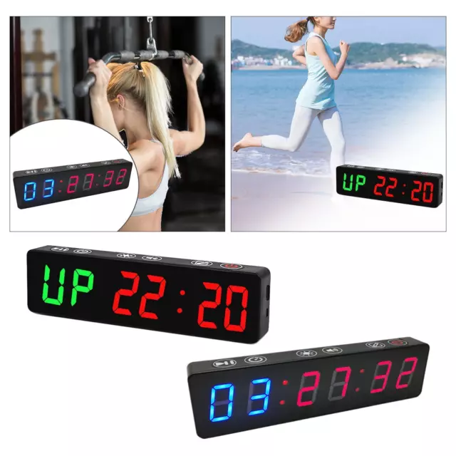 Gym Timer Stopwatch Boxing Outdoor Sports Home Gym Garages LED Workout Colck