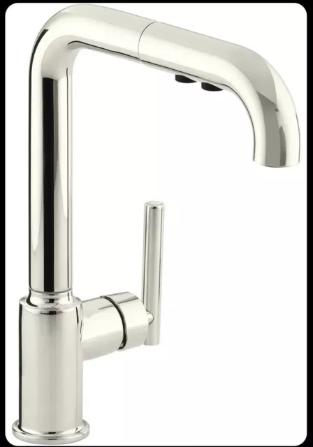 KOHLER K-7505-SN Purist Primary Pullout Kitchen Faucet, Vibrant Polished READ