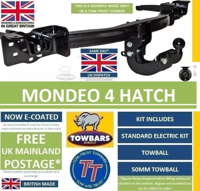 Towbar for Ford Mondeo 4 MK4 Hatchback Hatch & Saloon 2007 to 2015 Flange